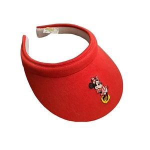 VIntage Disneyland Red Visor Disney World Mickey Minnie Mouse Hat